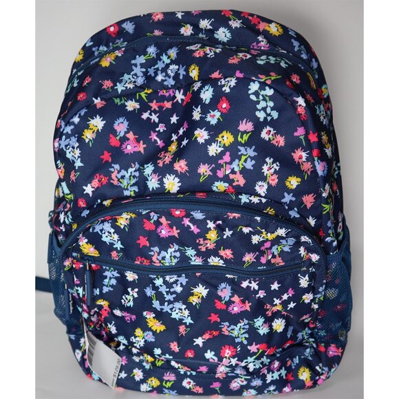 Vera Bradley SCATTERED WILDFLOWERS Lighten Up Essential Backpack School Bag New - Picture 1 of 5